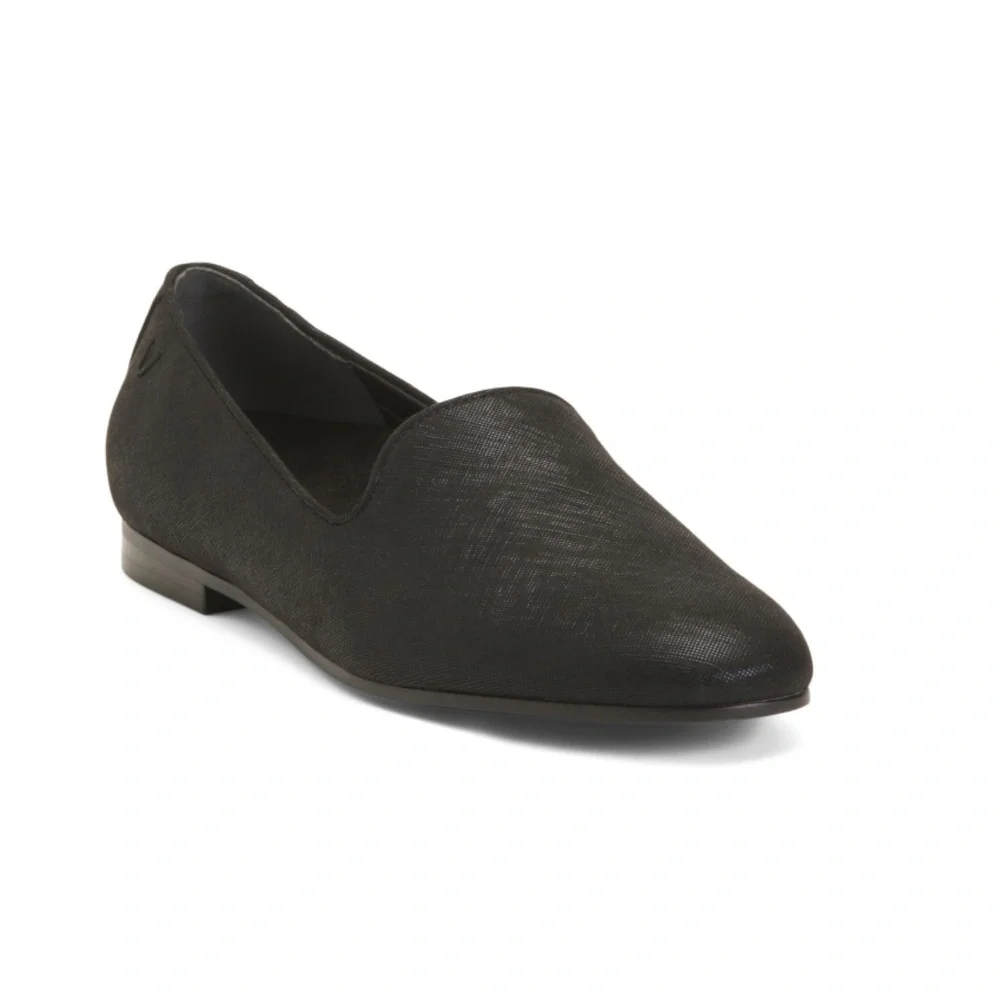 Vionic Willa Shimmer Suede Comfort Loafers Black With Metallic Women’s Size 7